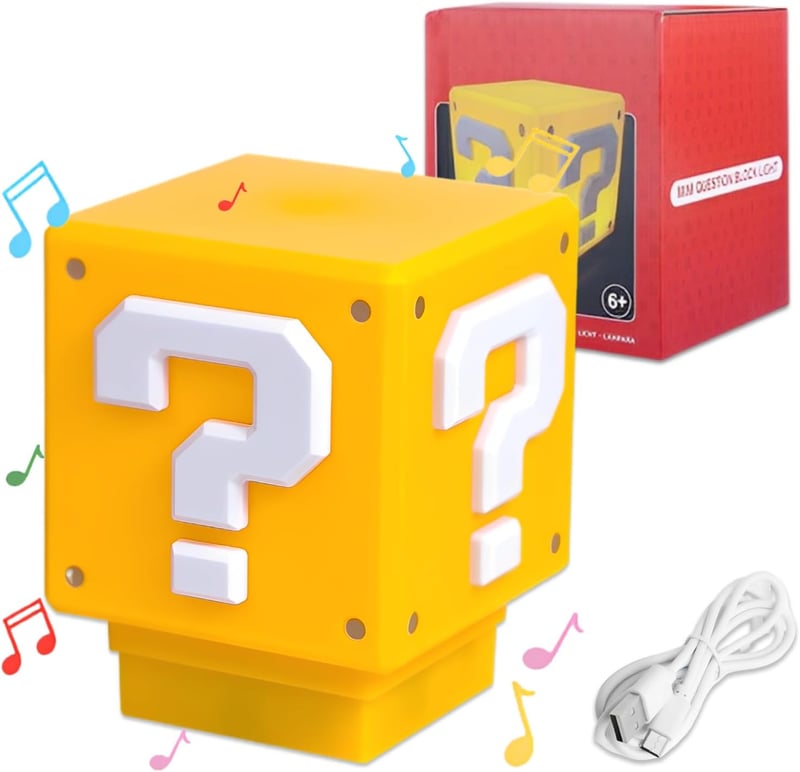 Super Mario 3D Fragezeichen Lampe mit Sound – ideales Geschenk für Gamer