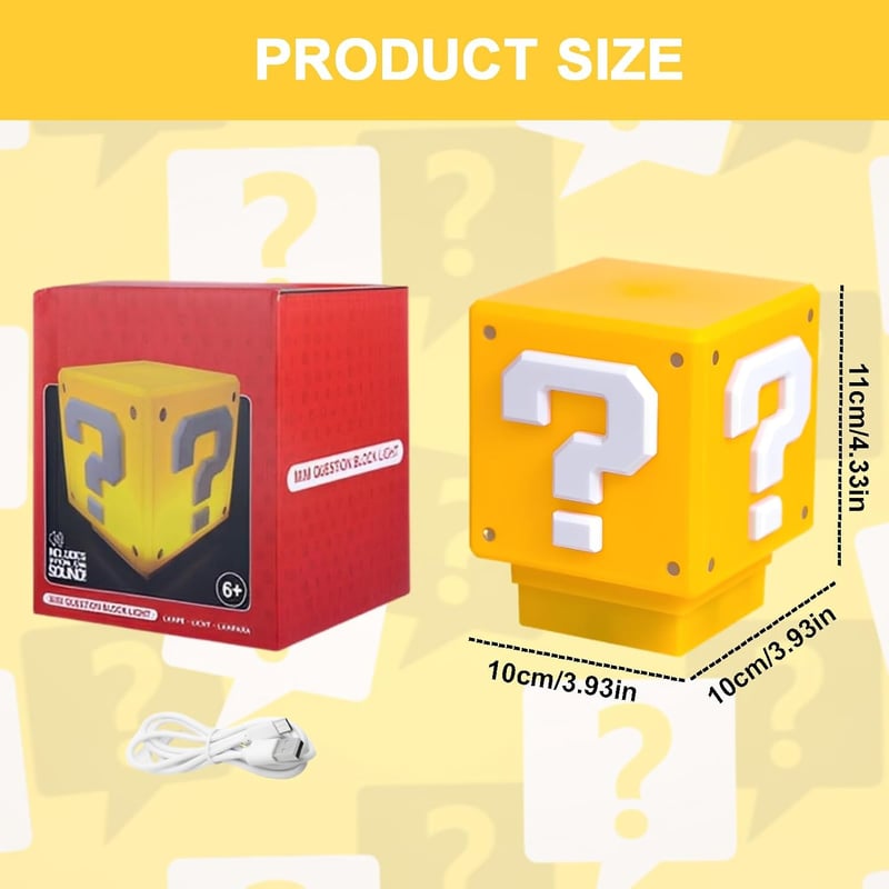 Super Mario 3D Fragezeichen Lampe mit Sound – ideales Geschenk für Gamer