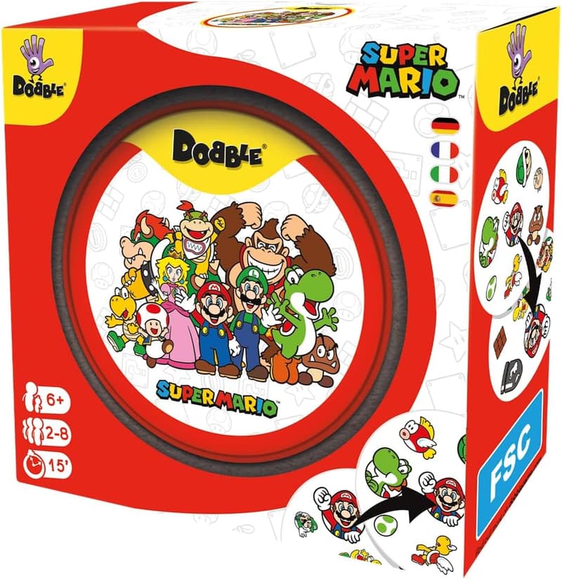 Dobble Super Mario Familienspiel für 2-8 Spieler, ab 6 Έτη