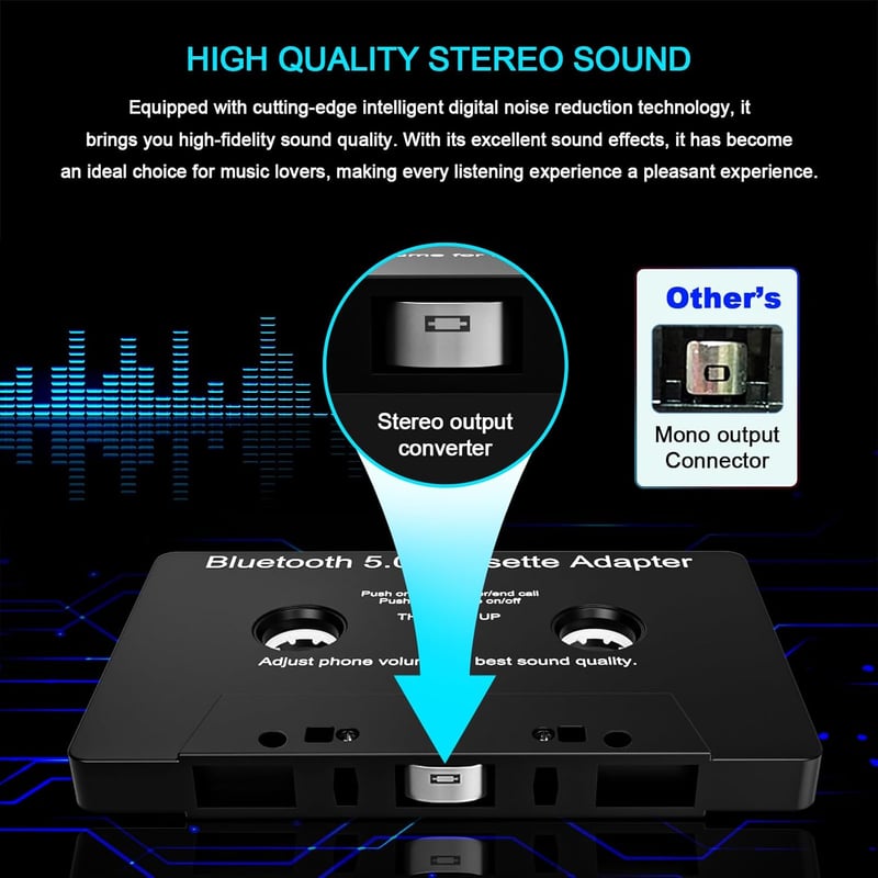 Mersoco Bluetooth Kassettenadapter für Autoradios