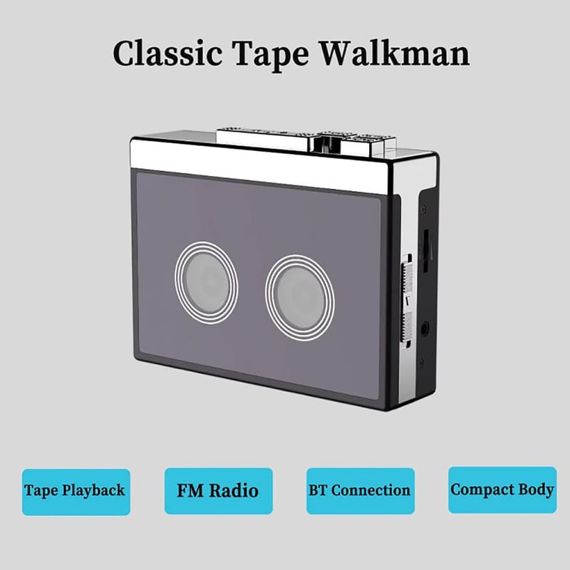 Nostalgischer Bluetooth-Kassettenspieler mit Radiofunktion