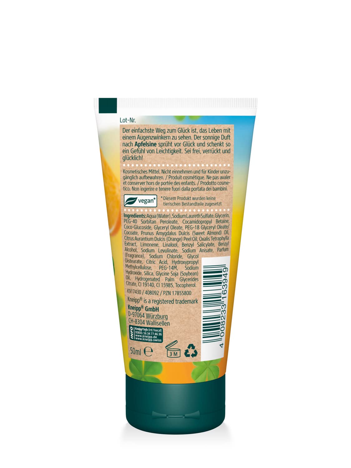 Kneipp Reisegröße Aroma-Duschgel Apfelsine 50ml – erfrischend und plastikfrei