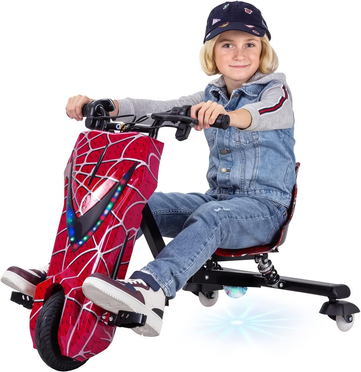 Elektro Driftscooter für Kinder mit 250W Motor, 3 Geschwindigkeitsstufen und LED-Beleuchtung