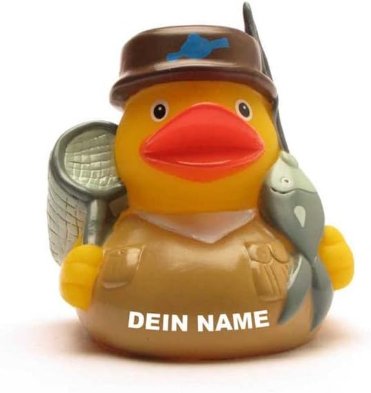 Personalisierbare Badeente für Angler