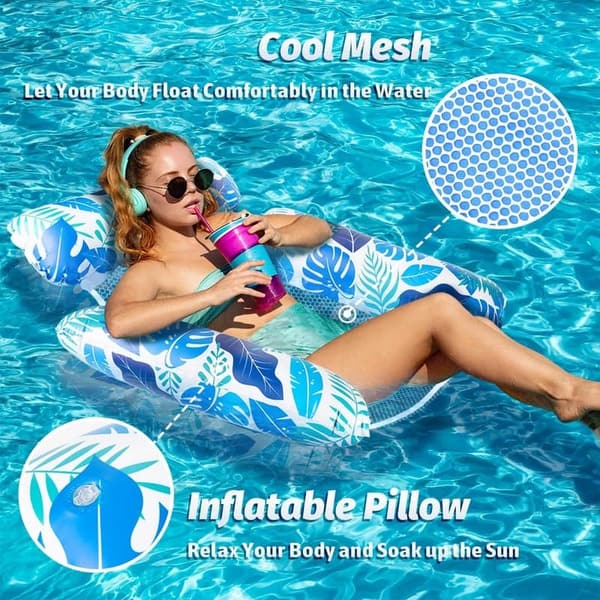 2er Set Luftmatratze für den Pool – 4in1 Wasserhängematte für Erwachsene