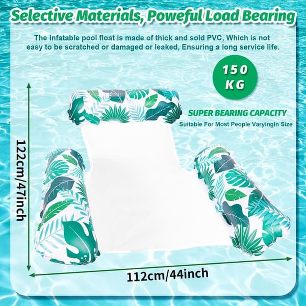 2er Set Luftmatratze für den Pool – 4in1 Wasserhängematte für Erwachsene
