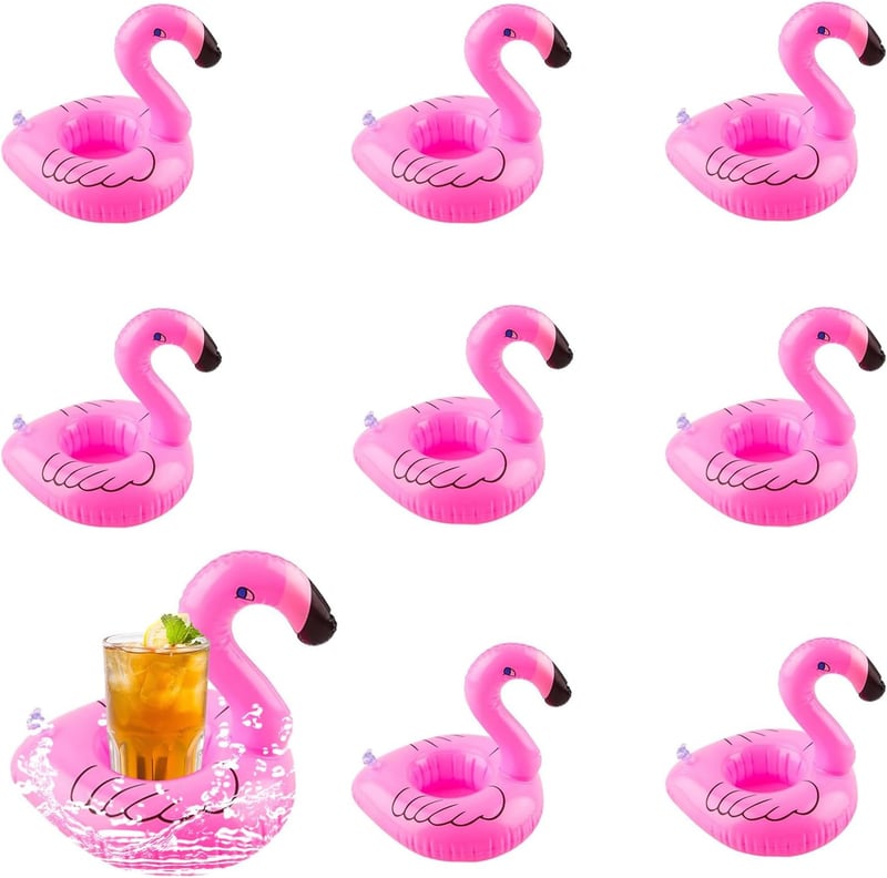 Flamingo Getränkehalter für Poolpartys – 9er Set aus PVC