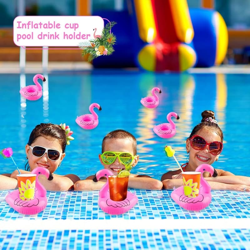 Flamingo Getränkehalter für Poolpartys – 9er Set aus PVC