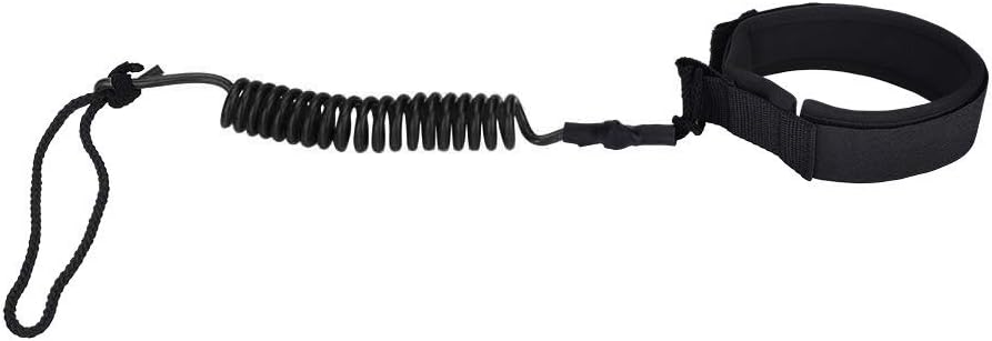 Surfboard Leash aus PU und Neopren mit Fußschlaufe - Schwarz