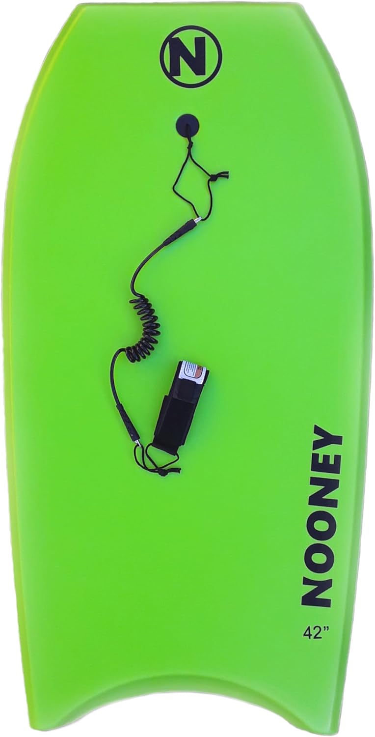 Nooney Bodyboard EPS grün mit Leash – Wellenbrett in verschiedenen Größen