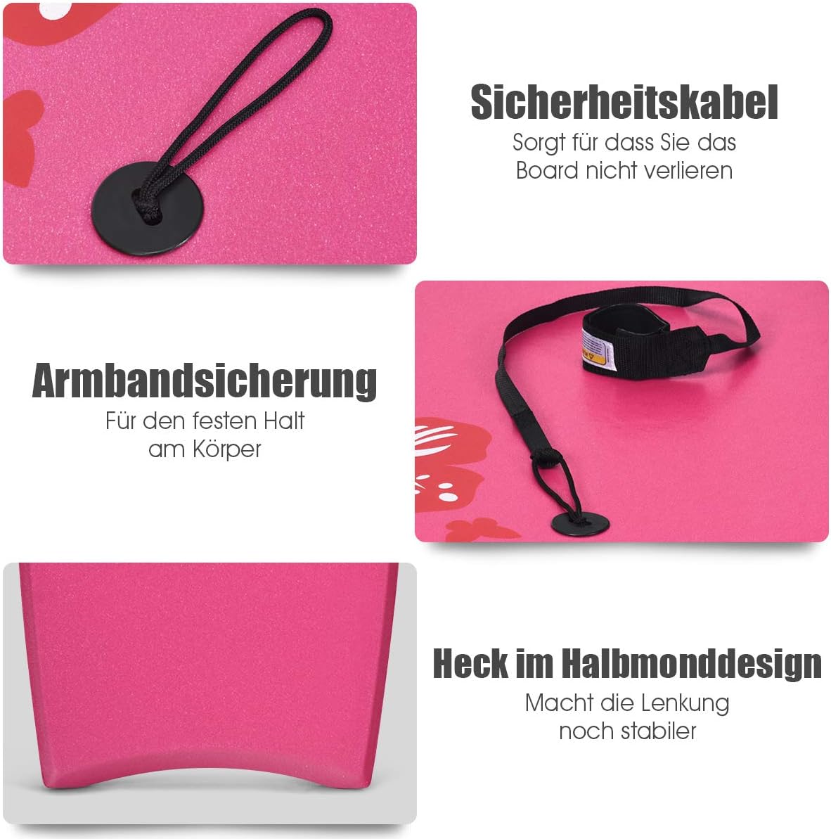 COSTWAY Bodyboard 104x51cm für Kinder und Erwachsene
