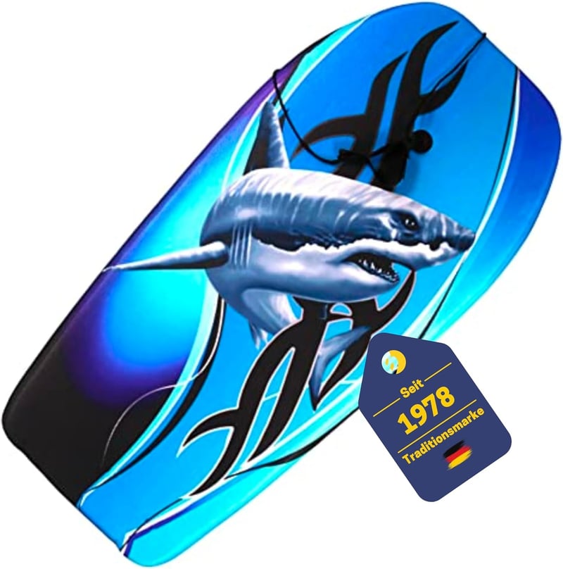 Kinder Bodyboard – Leichtes Surfbrett mit Leash, 92 x 46 x 5 cm