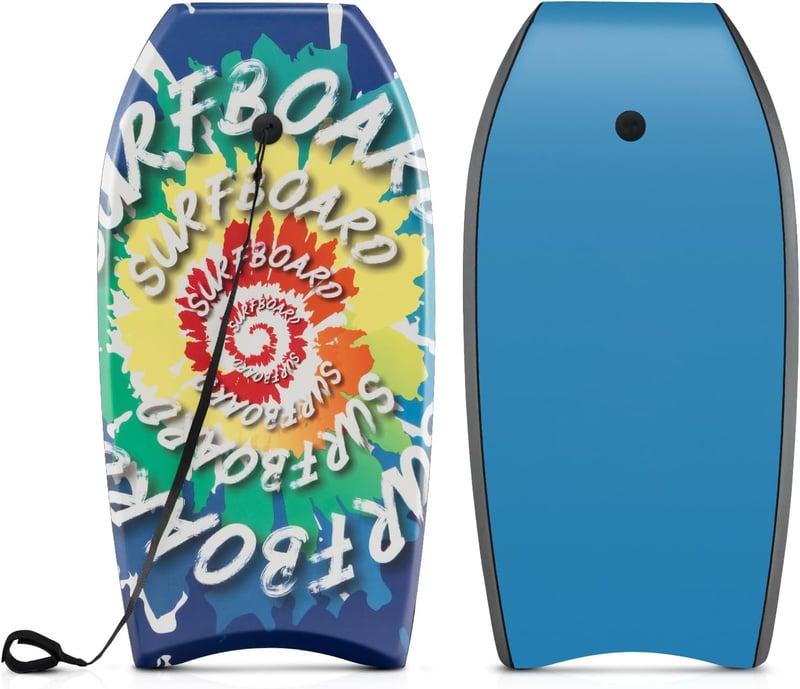 Halbmond Bodyboard für Erwachsene und Kinder, Blau, 84 x 46 cm, 59 kg Tragkraft