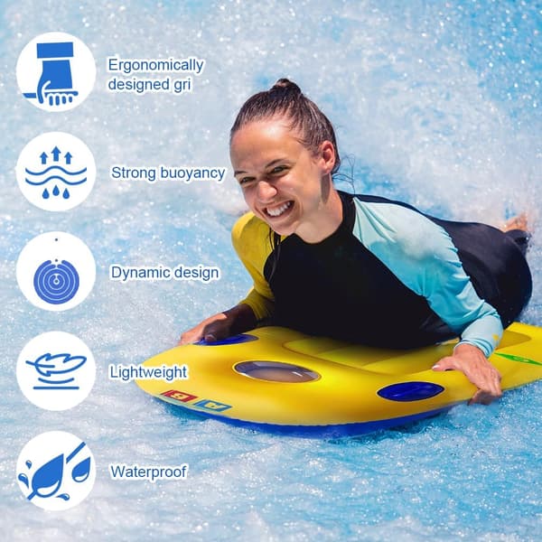 Aufblasbares Bodyboard für Kinder, 116x52 cm, ideal für den Sommer.