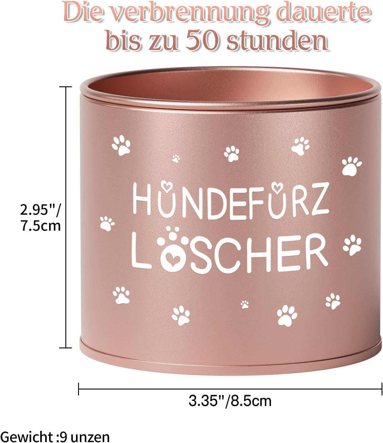 Duftkerze für Hundebesitzerinnen – 9oz mit Spruch 