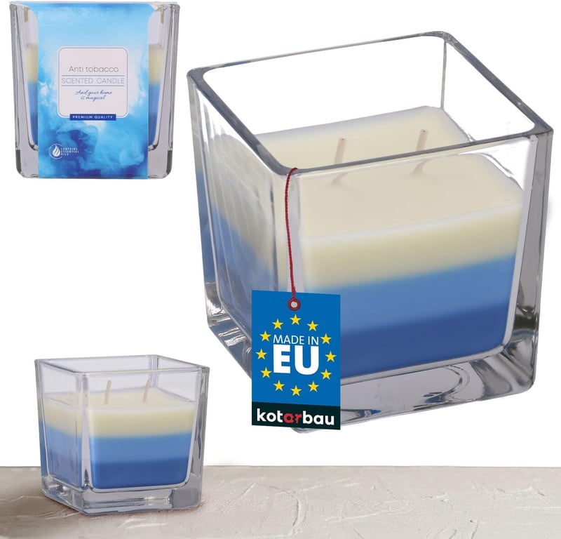 Zweidocht Duftkerze im Glas – Aromatherapie Geschenkidee, 32 Std. Brenndauer