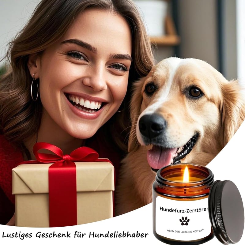 Duftkerze mit Spruch für Hundebesitzerinnen – lustiges Geschenk