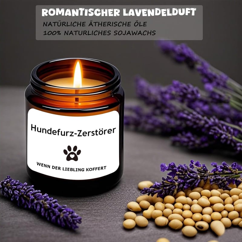 Duftkerze mit Spruch für Hundebesitzerinnen – lustiges Geschenk