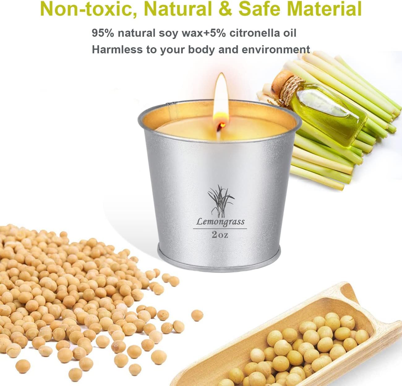 Citronella Teelichter im Metalleimer - 12 Stück, 120-180 Stunden Brenndauer