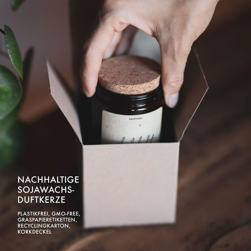 Glückslicht Kerze aus Sojawachs mit Spruch – Handgemacht für Mama