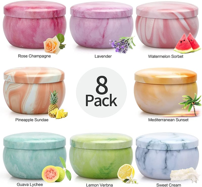 Duftkerzen Geschenkset für Frauen, 8er Pack, 480g, 160 Std Brenndauer