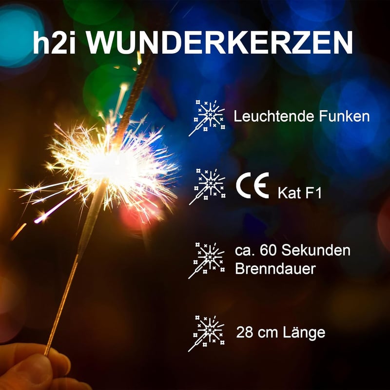 Wunderkerzen 24 Stück 70 cm - Party- und Geburtstagsfeuerwerk