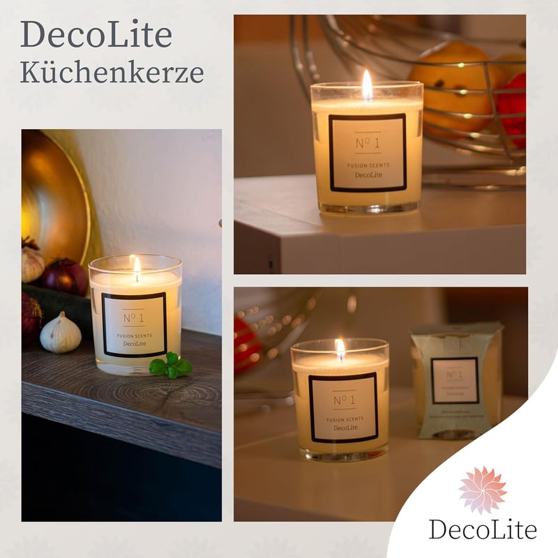 Fusion Scent Küchenduftkerze – 45 Std. Brenndauer, Gerüche neutralisieren