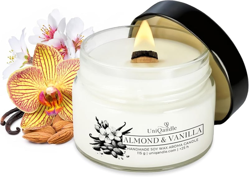 Vegan Duftkerze im Glas für Frauen - Entspannung (Almond & Vanilla)