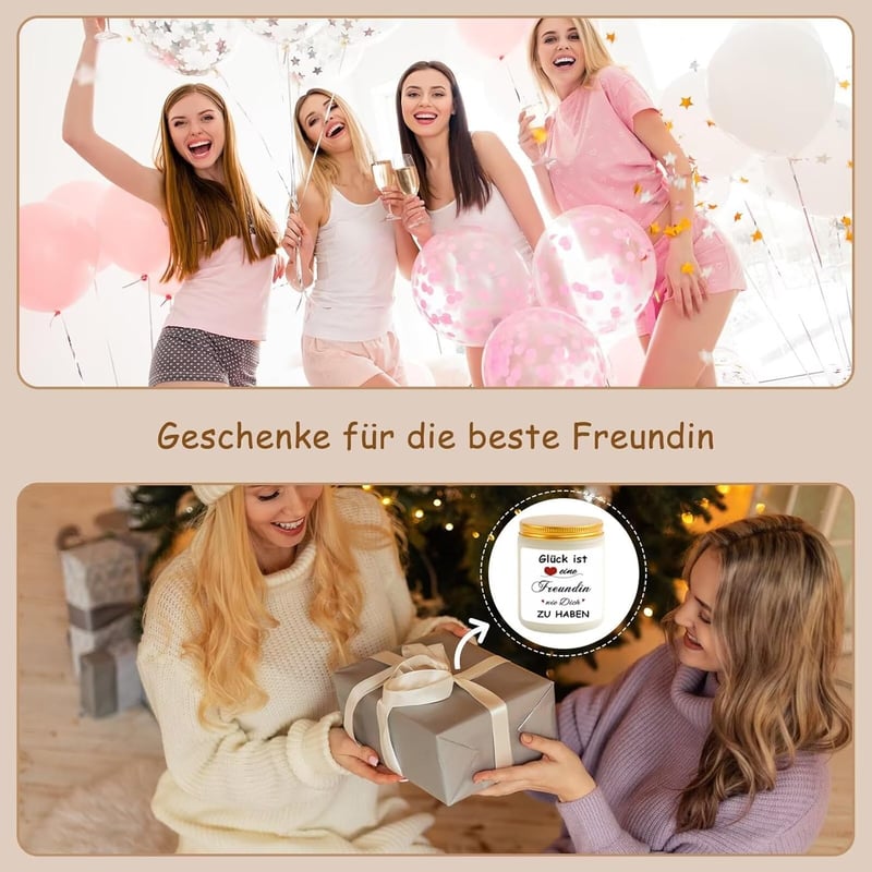 Duftkerze als Geburtstagsgeschenk für Freundinnen – Freundschaftsgruß