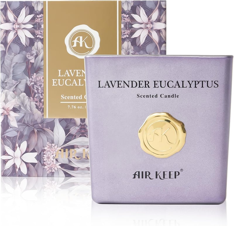 Lange Brennende Duftkerze mit Lavendel-Eukalyptus für Paare
