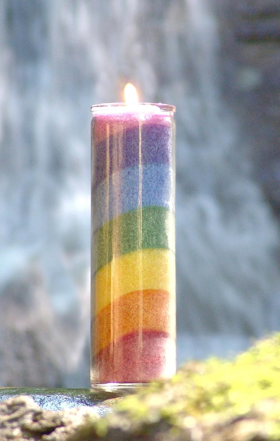 Bunte Chakra-Kerze für Entspannung und Wohlbefinden