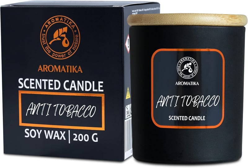 Duftkerze Anti-Tabak mit Pfefferminzöl - 200 g Aromatherapie Kerze