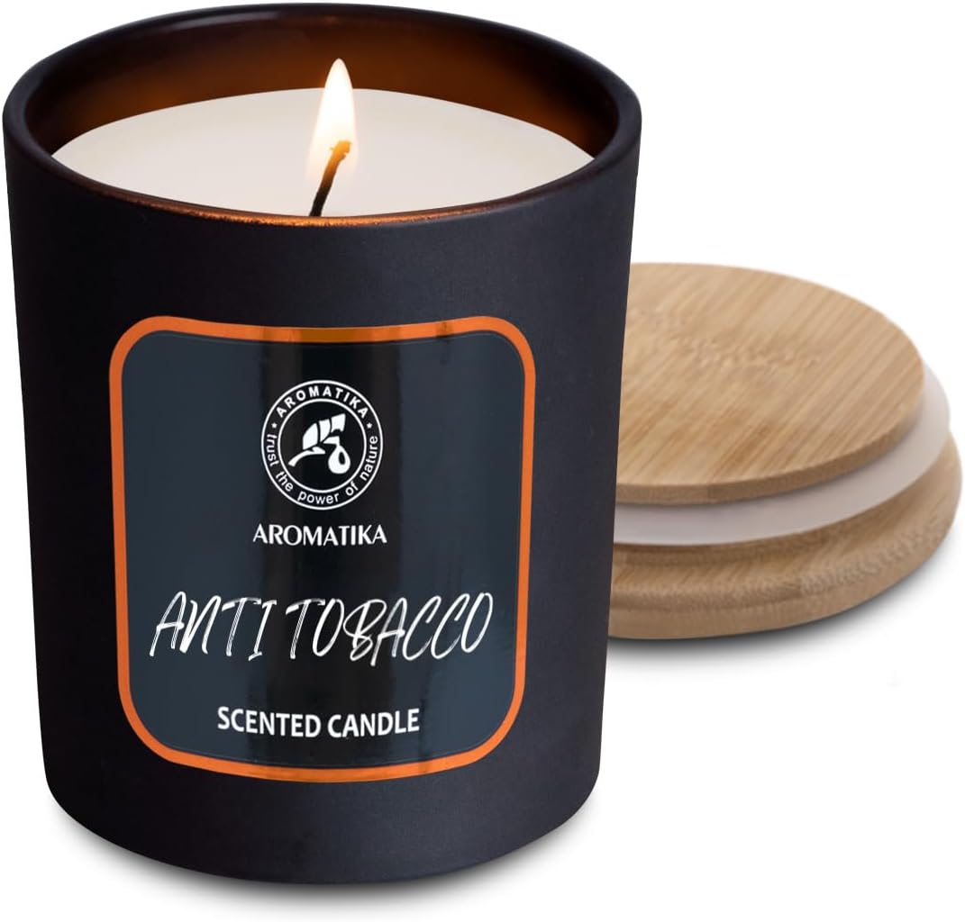 Duftkerze Anti-Tabak mit Pfefferminzöl - 200 g Aromatherapie Kerze