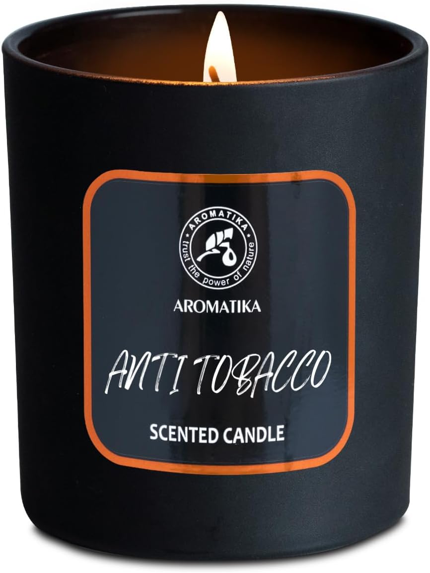 Duftkerze Anti-Tabak mit Pfefferminzöl - 200 g Aromatherapie Kerze