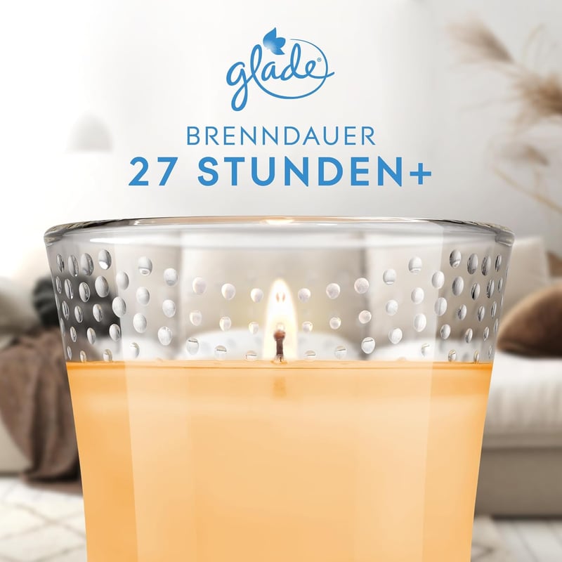 Glade Anti-Tabac Duftkerze im Glas, 6er Pack, 27 Std. Brenndauer