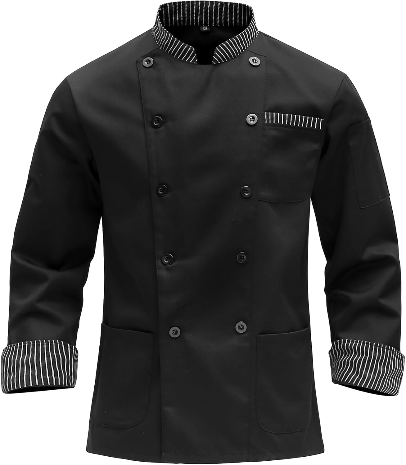 Professionelle Kochjacke für Herren, unisex, langarm mit Tasche