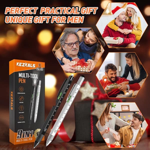 Vatertagsgeschenk: 2er Set 9-in-1 Kugelschreiber für Männer