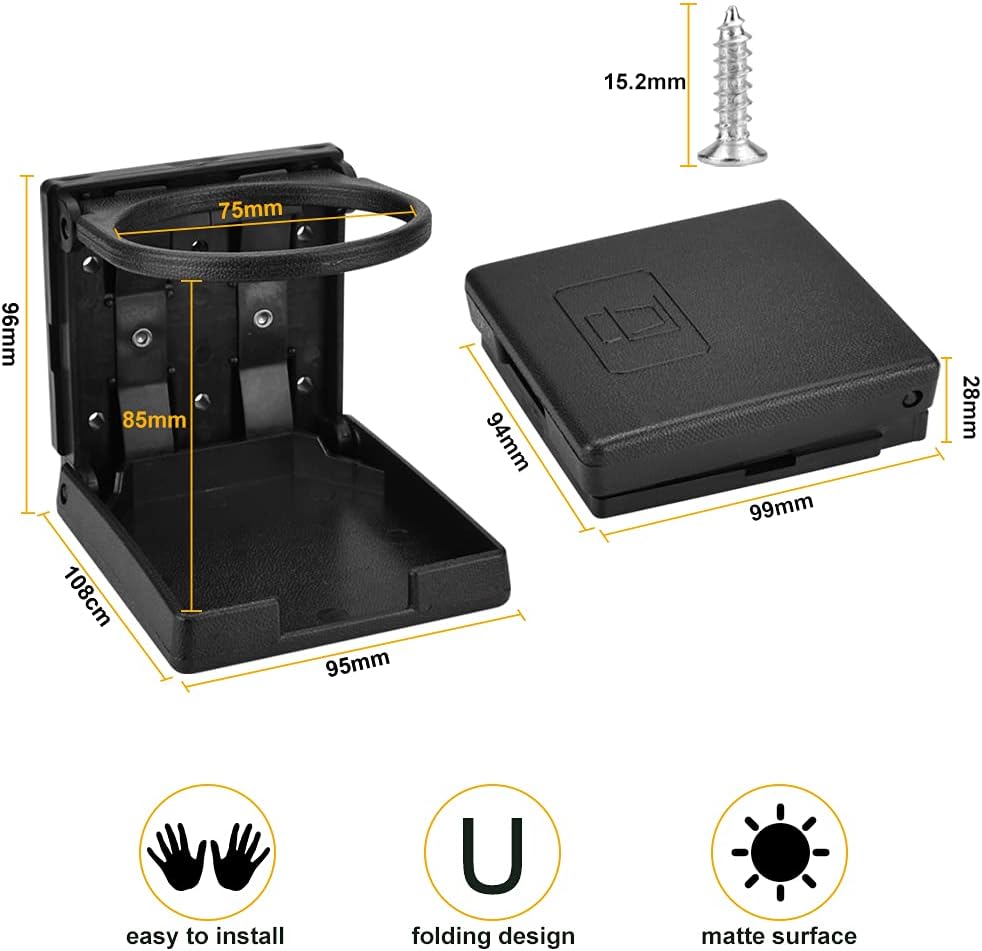 Klappbare Getränkehalter für Auto und Boot – 2er Set, 7,5 cm