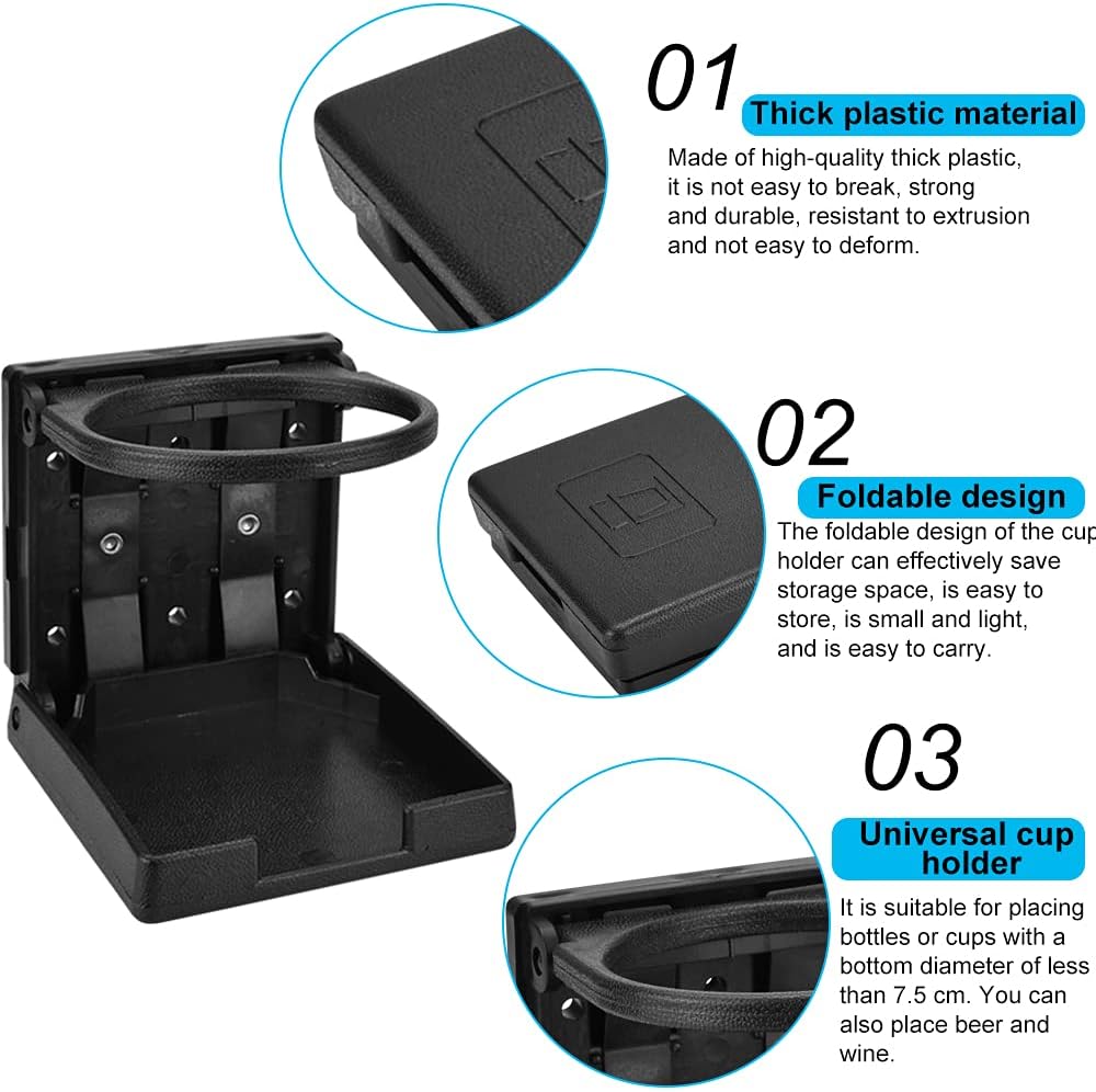 Klappbare Getränkehalter für Auto und Boot – 2er Set, 7,5 cm