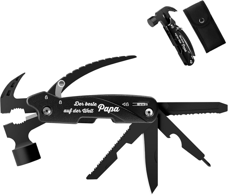 Multitool für Papa - 12 in 1 Camping Zubehör mit Nylonhülle