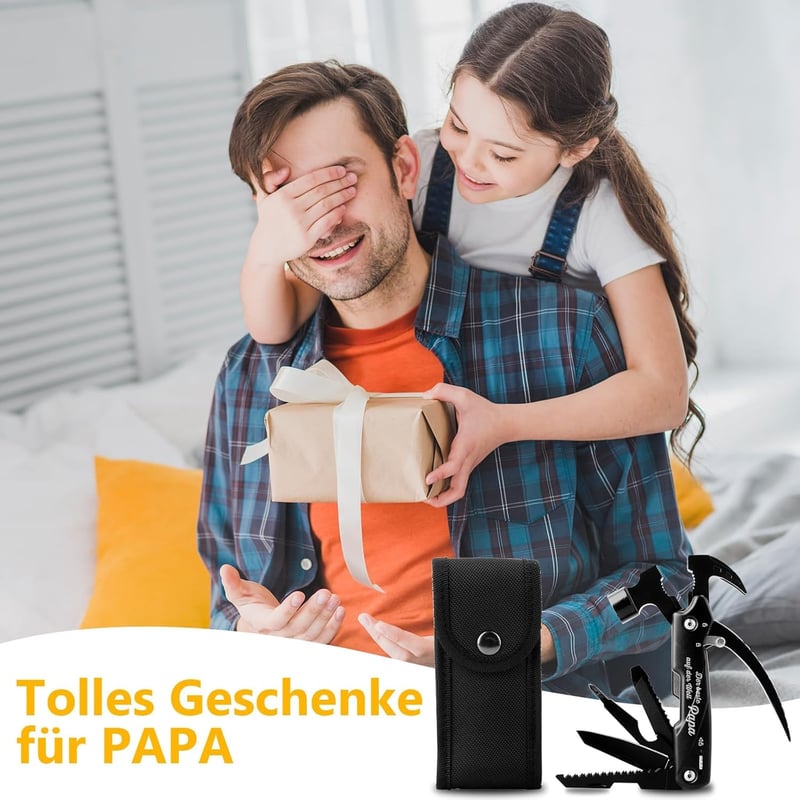 Multitool für Papa - 12 in 1 Camping Zubehör mit Nylonhülle