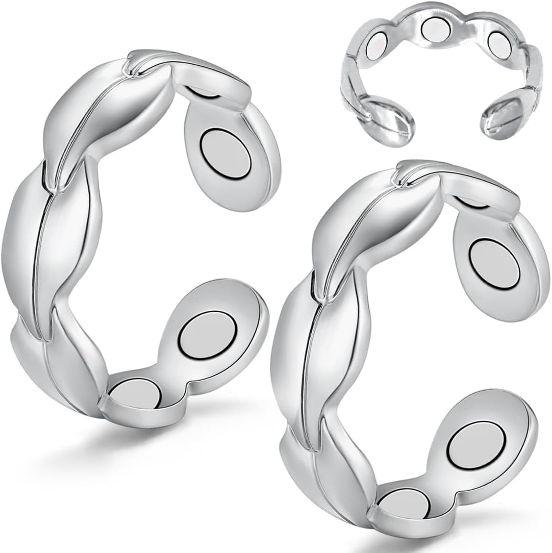 Verstellbare Magnetringe zur Lymphdrainage für Frauen, 99% Kupfer, 2er Set