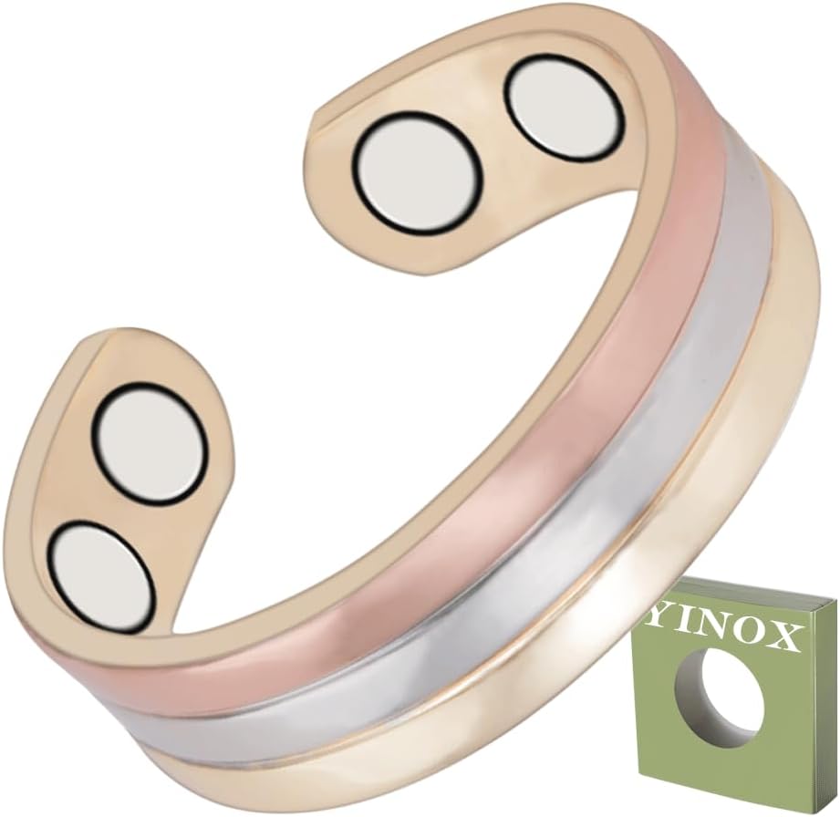 Tri Tone Magnetkupferring für Arthritis mit Heilmagnet für Damen und Herren