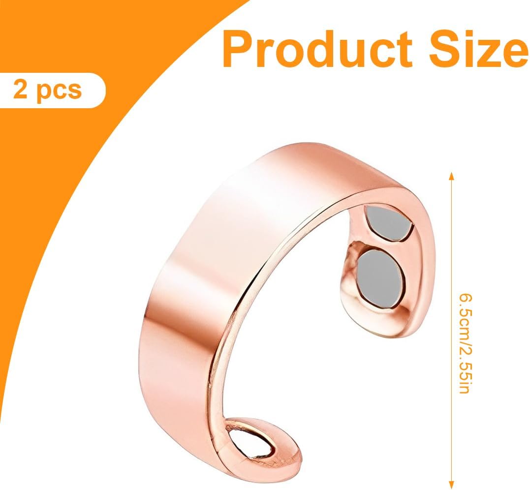 Verstellbare Magnetringe für Frauen mit 4 starken Magneten (Gold+Rose)