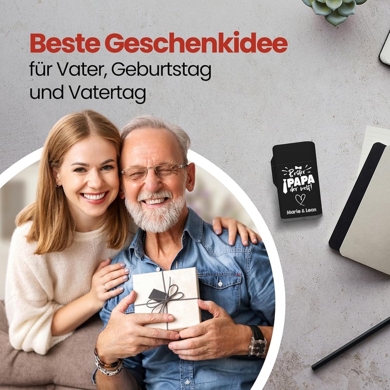 Personalisierbares graviertes Feuerzeug für Väter