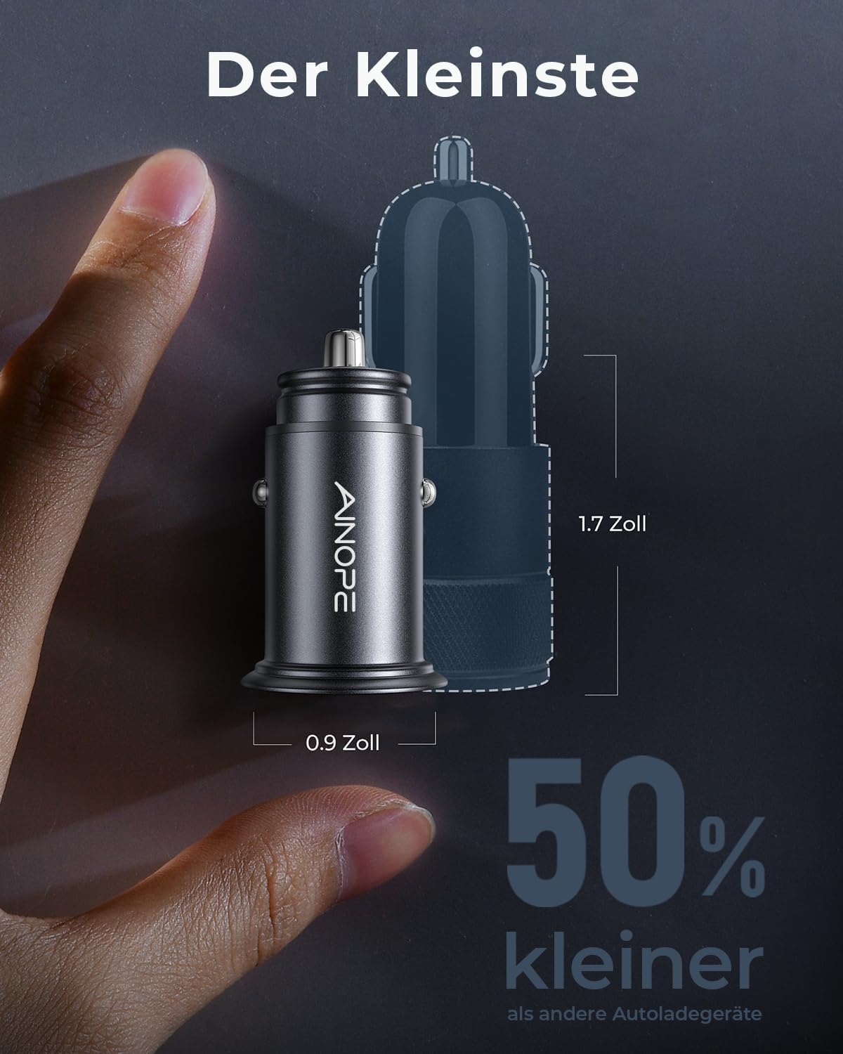 AINOPE 24W Mini USB Auto Ladegerät, 4.8A Zigarettenanzünder Adapter
