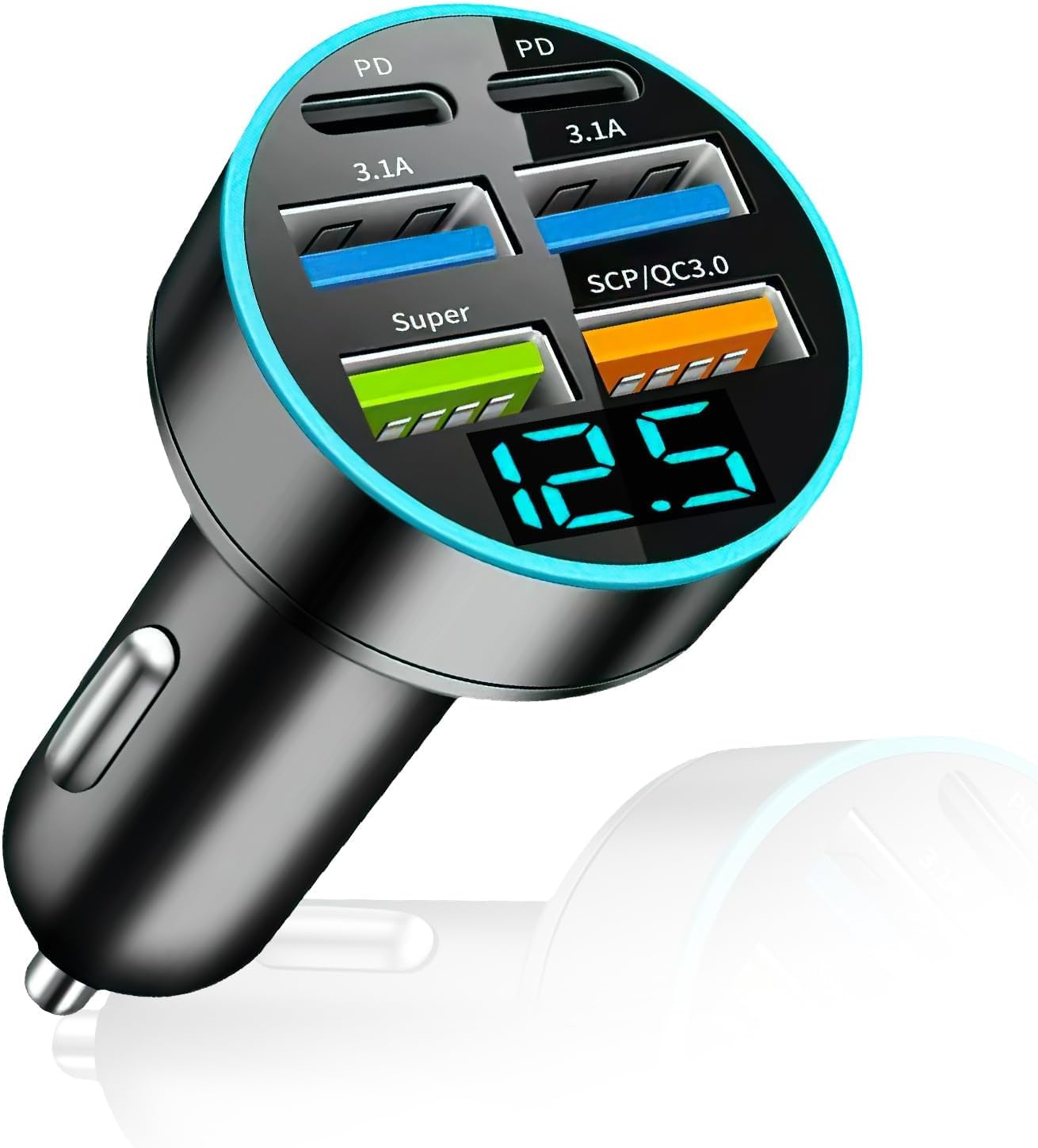 USB Auto Ladegerät mit 6 Anschlüssen und 3.1A Schnellladung