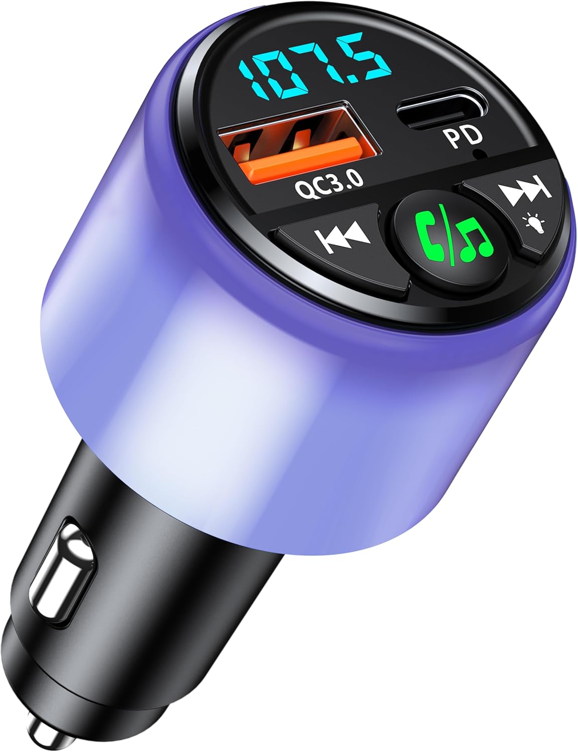 Bluetooth 5.3 Auto FM Transmitter mit QC3.0 und Hi-Fi-Sound