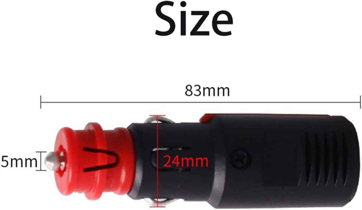 12V Universal Zigarettenanzünder Stecker für Auto und LKW mit 10A Sicherung (2 Stück)