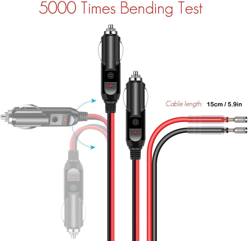 Zwei 12V Zigarettenanzünder Stecker mit 8 Sicherungen für Fahrzeuge